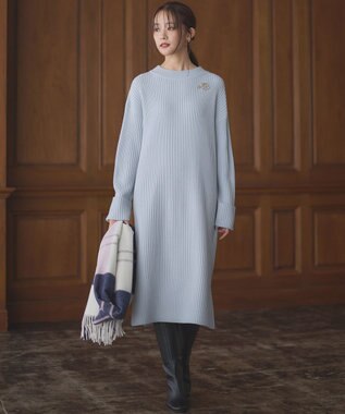 組曲 バルキーニット ワンピース サックスブルー系