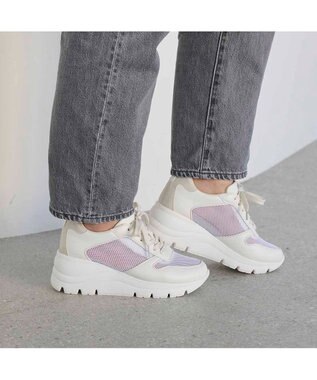 ing <ing>【WEB限定】厚底メッシュスニーカー アイボリー