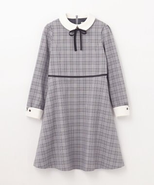 組曲 KIDS 【150-170㎝】グレンチェック ワンピース グレー系5