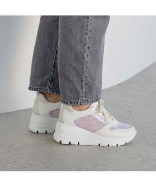 ing <ing>【WEB限定】厚底メッシュスニーカー アイボリー