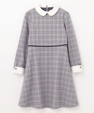 組曲 KIDS 【150-170㎝】グレンチェック ワンピース グレー系5