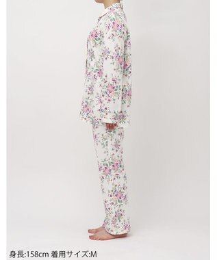 WACOAL ワコール_リラックス＆スリープ パジャマ 綿混(本体) あったか 長袖 長ズボン ミントン レディース NDW462 /ワコール ホワイト