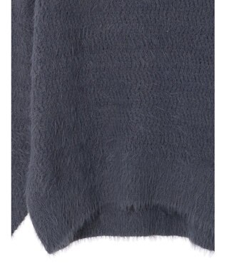 earth music&ecology ゆるモヘアライクレースニット Charcoal Gray