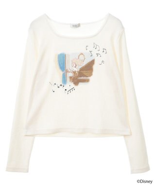 earth music&ecology Ｄｉｓｎｅｙ／Ｍａｒｉｅスクエアネックプルオーバー Ivory