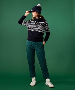 23区GOLF 【WOMEN】つば付きケーブル ニットキャップ ネイビー系