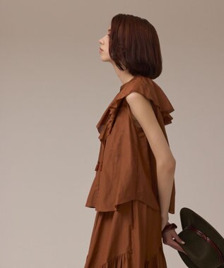 GRACE CONTINENTAL コットンシルクカフタントップ ブラウン