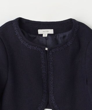ANY KIDS ノーカラー ボレロ ジャケット ネイビー