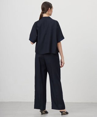 ICB 【UVケア・接触冷感・速乾・防シワ・洗える】 FluidBackSatin クロップドジャケット ネイビー系