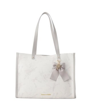 Maison de FLEUR すずらんプリントスクエアトートバッグ Grayish Blue