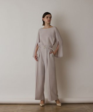 GRACE CONTINENTAL ハイウエストワイドパンツ ベージュ