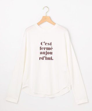 組曲 L 【加藤ローサさん着用】プリントロング Tシャツ ロゴホワイト系