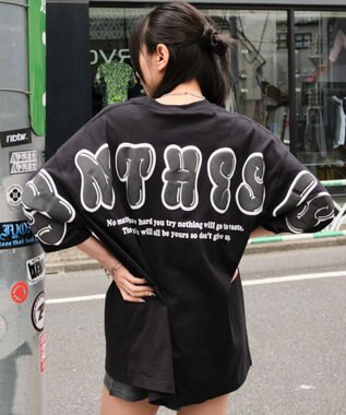 WEGO 【ユニセックス着用ITEM】アクセ付きストレートロゴT（SS） ブラック