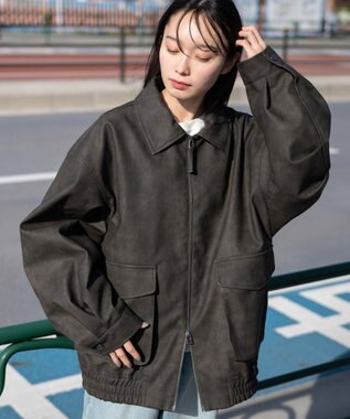 WEGO 【ユニセックス着用ITEM】PUダブルZIPフライトジャケット グレーその他