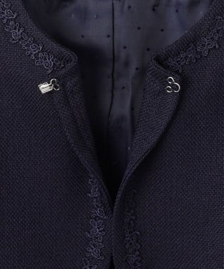 ANY KIDS ノーカラー ボレロ ジャケット ネイビー