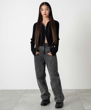 WEGO 【キッズITEM】イージーバレルレッグデニムパンツ（JUNIOR） デニムブラックソノタ