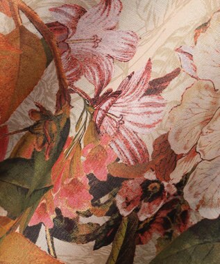 自由区 【SHIHOさん着用】ボタニカルプリント ワンピース ライトベージュ系