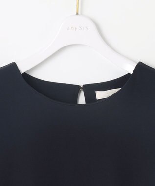 ANY SIS 【接触冷感・UVカット・洗える】ハイストレッチスムースタックスリーブ カットソー ネイビー