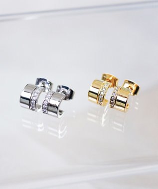 Tiaclasse 【金属アレルギー対応】ラインフープピアス ゴールドピアス