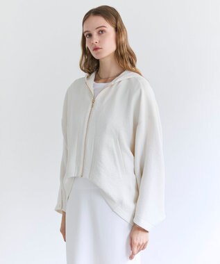 BEIGE， BROOM / スウェット風コンパクトライトパーカー Ecru