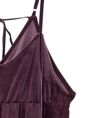 CRAFT STANDARD BOUTIQUE ベロアレース付きキャミワンピース Bordeaux