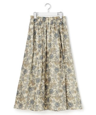 23区 S 【先行予約】Ericaキャラコ ペイズリープリント フレア スカート アイボリー系