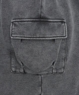 WEGO 【ウエストゴム】スウェットカーゴハーフパンツ スミクロ