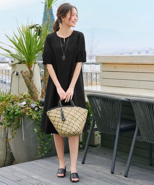 Tiaclasse シーグラスチェックバッグ ベージュ