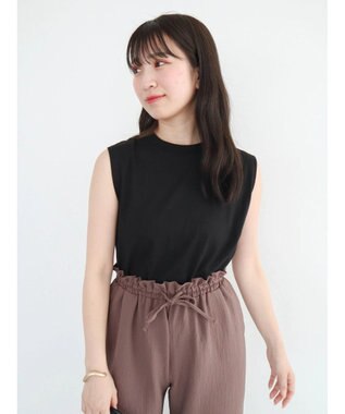 Green Parks ・Ｄｏｕｂｌｅ　Ｆｌａｇｓ　ピグメント加工ノースリＴＥＥ Black