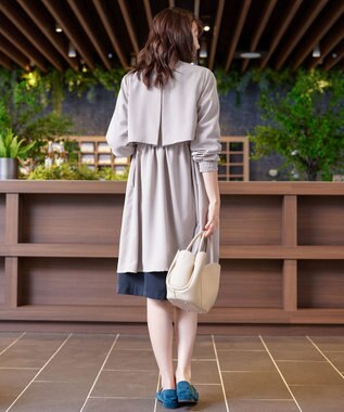 Tiaclasse 【洗える】タックヨーク着流しパフスリ－ブコート グレージュ