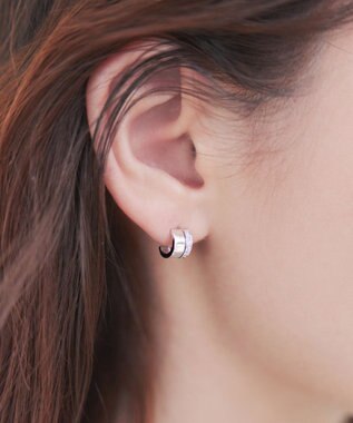 Tiaclasse 【金属アレルギー対応】ラインフープピアス シルバー