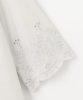 J.PRESS LADIES 【洗える】セルロースライト刺繍 ピンタック ブラウス ライトグレー系