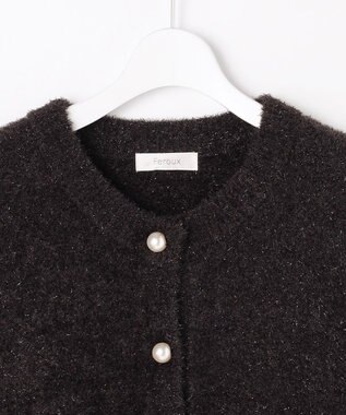Feroux キラキラシャギー ニット カーディガン グレー系