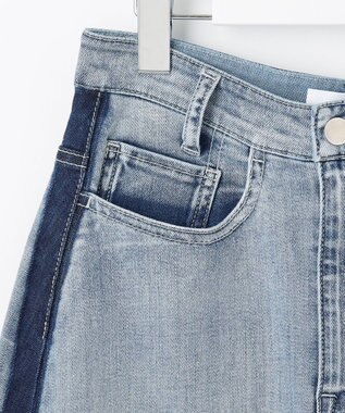 自由区 【XSサイズ～/洗える】USUKARU DENIM スカート ライトインディゴバイカラー