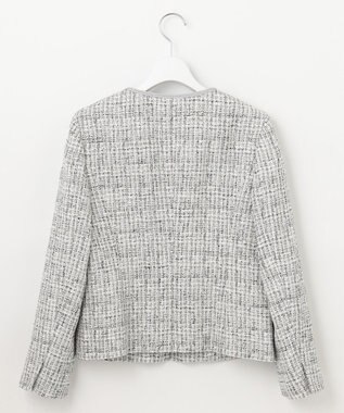 J.PRESS LADIES 【セットアップ対応】ファンシーツイード ノーカラー ジャケット ホワイト系