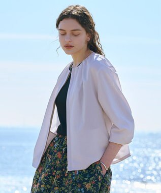 J.PRESS LADIES L BREEZE COOL トロ ノーカラー ブルゾン