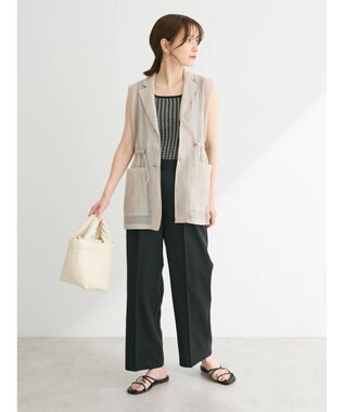 Green Parks 接触冷感　きれいシルエットパンツ（ワイド） Black