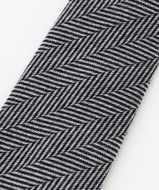 JOSEPH ABBOUD 【イタリア素材・日本製】ヘリンボーンレジメンタルジャカード ネクタイ ライトグレー系1