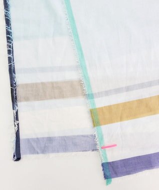 POLS 播州織 極細コットンストール アイスブルー