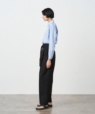 ATON KYOTO TSURIZOME LINEN | タックテーパードパンツ BLACK