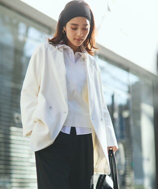 ICB 【洗える】 シンセティックフルニードル Vネックプルオーバー オフホワイト系