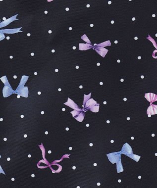 ANY KIDS 【フード取り外し/洗濯機可能】中綿フリル リボンコート ネイビー