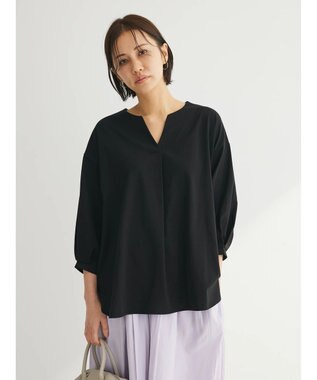 Green Parks ＢＰスキッパー七分袖カットプルオーバー Black