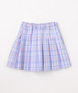 ANY KIDS チェックプリーツスカパン サックスブルー
