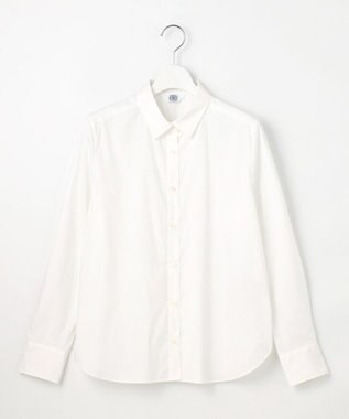 J.PRESS LADIES L 【洗える】BEZコットンナイロン ストライプ シャツカラー ブラウス ホワイトドビー系1