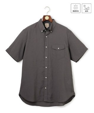 J.PRESS MEN 【KING SIZE】【遮熱 / 高通気性】ハケメパッチフラップ 半袖シャツ / B.D.