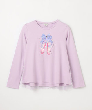 ANY KIDS トゥシューズバックシャン長袖Tシャツ ラベンダー