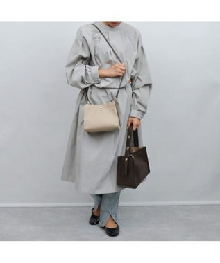 UNBILLION 【テレビ ドラマ着用アイテム】カシュカシュ cachecache / ヒネリハンドルインバッグセットトート チョコベージュ