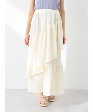 earth music&ecology カットティアードスカート Ivory