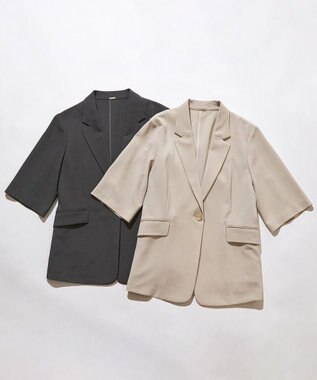 ANY SIS アーバンクールタッチ 半袖 ジャケット スレート