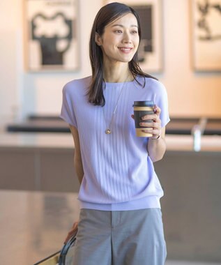 J.PRESS LADIES S 【洗える】レーヨンエリートストレッチ フレンチスリーブ ニット